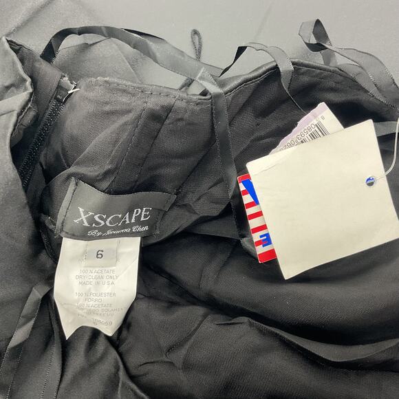 Xscape Vintage Y2K Black Satin Polyester Halter Top Women’s Size 6 NWT - Picture 3 of 4